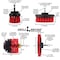 Drill Brush Power Scrubber By Useful Products 5 in W 5 in L Brush, Red R-S-E42O-QC-DB - alternate 5